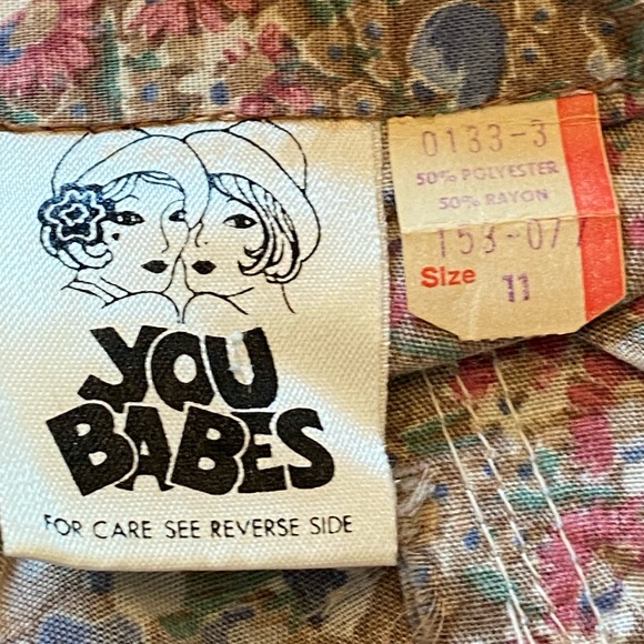 Vintage YOU BABES Prairie, Coastal Cowgirl/Cabincore Floral Skirt with Lace Trim - Picture 8 of 12